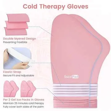 SuzziPad Chemo Care Package for Women & Men, Cooling Gloves and Socks for Neuropathy, Cold Caps for Chemotherapy, Ideal for Discomfort of Head, Hand, Feet, S/M