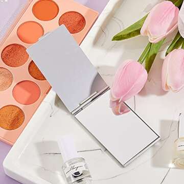 Blulu Mini Portable Folding Mirrors Set for Travel Makeup
