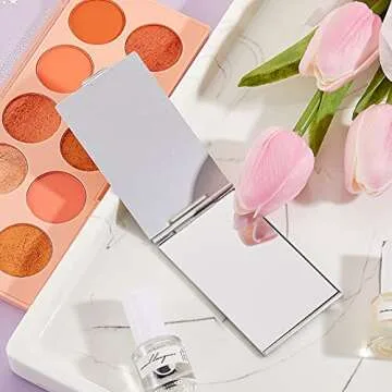 Blulu Mini Portable Folding Mirrors Set for Travel Makeup