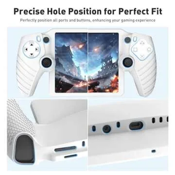 Foluck 3 in 1 Accessoris Set Compatible with Playstation Portal, EVA Carrying Case for PS5 Portal, Soft Silicone Protective Cover, 2 Pack Screen Protector, Ps Portal Accessories, White