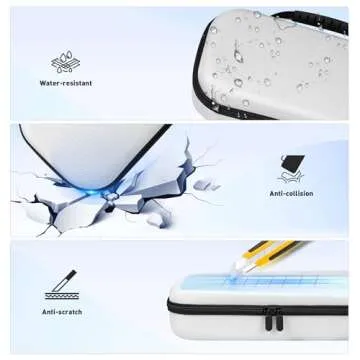 Foluck 3 in 1 Accessoris Set Compatible with Playstation Portal, EVA Carrying Case for PS5 Portal, Soft Silicone Protective Cover, 2 Pack Screen Protector, Ps Portal Accessories, White