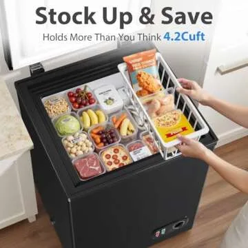 4.2 Cu.Ft LifePlus Compact Chest Freezer for Small Spaces