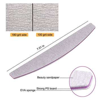 15 PCS Nail Files and Buffers Set Sanluba Emery Boards Professional Manicure Tool 100 180 Grit 3 Sided Coarse Buffing Block 60/80 for Gel Acrylic Polygel Natural Nails