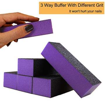 15 PCS Nail Files and Buffers Set Sanluba Emery Boards Professional Manicure Tool 100 180 Grit 3 Sided Coarse Buffing Block 60/80 for Gel Acrylic Polygel Natural Nails