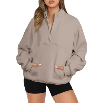 Experience Comfort and Style: BLENCOT Half Zip Oversized Sweatshirt for Women