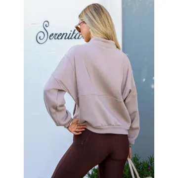 BLENCOT Cozy Half Zip Oversized Sweatshirts for Women