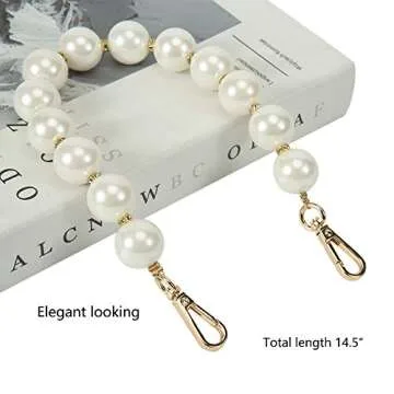Xiazw Elegant Bead Pearl Handle Strap Chain Charms Accessory for Women Handbag,Purse,Clutch (Gold)