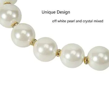 Xiazw Elegant Bead Pearl Handle Strap Chain Charms Accessory for Women Handbag,Purse,Clutch (Gold)