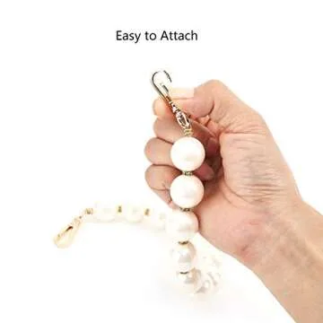 Xiazw Elegant Bead Pearl Handle Strap Chain Charms Accessory for Women Handbag,Purse,Clutch (Gold)