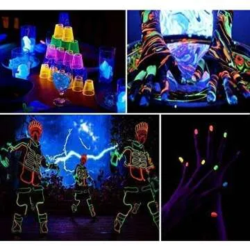 HouLight UV LED Black Light, High Power 20W LED Black Light Flood Light IP65-Waterproof (85V-265V AC) for Halloween, Blacklight Party, Neon Glow, Glow in The Dark, Birthdays, Blacklights, Curing