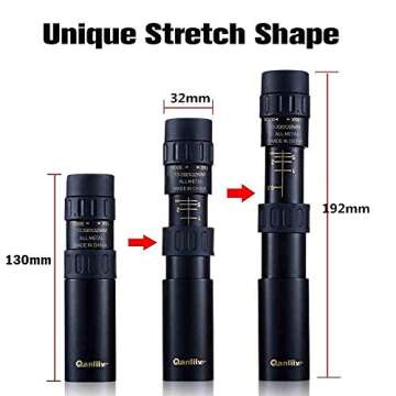 Monocular Telescope, 10-300X32 High Power Portable Compact Pocket HD BAK4 Prism Tripod Monocular with Weak Night Vision for Adults and Kids,Zoom Monocula Waterproof for Bird Watching,Hunting,etc