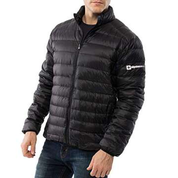 Alpine Swiss Niko Men's Stylish Packable Jacket BLK MED