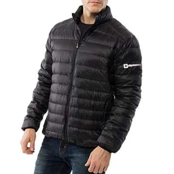 Alpine Swiss Niko Men's Stylish Packable Jacket BLK MED