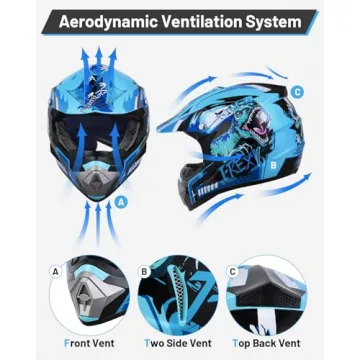 OUMURS DOT Youth Dirt Bike Helmet and Accessories