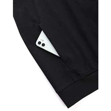 CRZ YOGA Hoodies for Men French Terry Hooded Sweatshirts Workout Athletic Casual Pullover Tops with Pocket Black Small