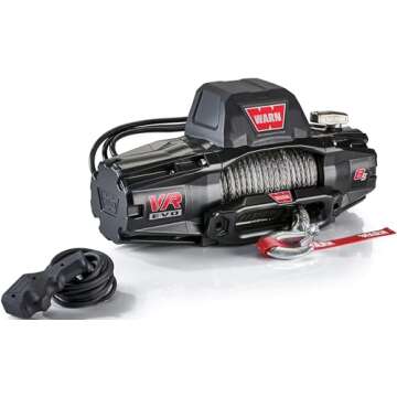 WARN 103251 VR EVO 8-S Electric 12V DC Winch with Synthetic Rope: 3/8" Diameter x 90' Length, 4 Ton (8,000 lb) Pulling Capacity