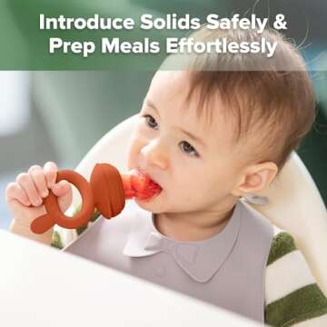 Haakaa Baby Fruit Food Feeder & Mini Freezer Nibble Tray Combo, Breastmilk Popsicle Molds for Baby C...