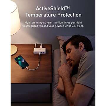 Anker 521 Power Strip - Charging Station with 3 Outlets, 30W USB C Charger for iPhone 14/13, 5 ft Extension Cord, Power Delivery for High-Speed Charging, for Home, Office, Dorm Room, Travel