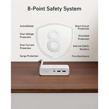 Anker 521 Power Strip - Charging Station with 3 Outlets, 30W USB C Charger for iPhone 14/13, 5 ft Extension Cord, Power Delivery for High-Speed Charging, for Home, Office, Dorm Room, Travel