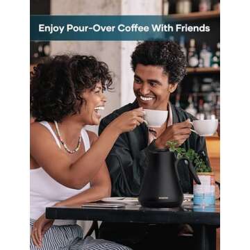 Electric Kettle, INTASTING Professional Gooseneck Kettles, 0.9L/30oz, 0.65mm Ultra-Fine Spout, Precise Water Flow Control, 304 Stainless Steel Inner, Auto Shut-Off, Boil Dry Protection, Matte Black