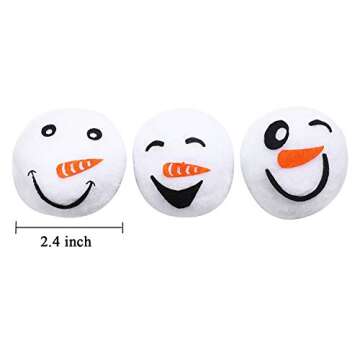 Cooraby 18 Pieces 2.4 Inches Snow Toy Ball Set Fun Set Plush Snowmen Balls Fake Snow Toy Ball Set Re...