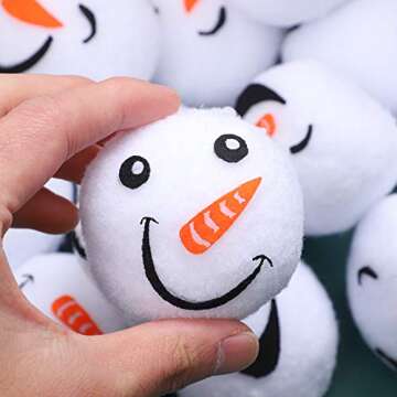 Cooraby 18 Pieces 2.4 Inches Snow Toy Ball Set Fun Set Plush Snowmen Balls Fake Snow Toy Ball Set Realistic and Interesting for Winter Game (Snowman A)