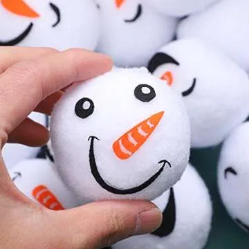 Cooraby 18 Pieces 2.4 Inches Snow Toy Ball Set Fun Set Plush Snowmen Balls Fake Snow Toy Ball Set Realistic and Interesting for Winter Game (Snowman A)