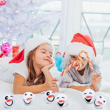 Cooraby 18 Pieces 2.4 Inches Snow Toy Ball Set Fun Set Plush Snowmen Balls Fake Snow Toy Ball Set Realistic and Interesting for Winter Game (Snowman A)
