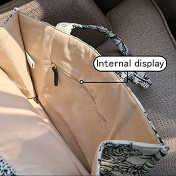 Luxury Cotton Linen Tote Bag with Unique Embroidery Design