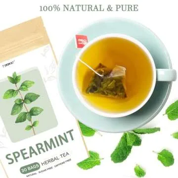 Pure Spearmint Tea Bags, 30 Count - Caffeine Free and Natural