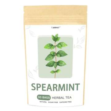 Pure Spearmint Tea Bags, 30 Count - Caffeine Free and Natural
