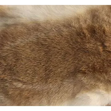 Tanned Natural Real Fur Rabbit Skin Pelt Hide Decorative Craft Grade Rabbit Pelts Sewing Quality Leather Rug Blanket（10'' by 12'' Yellow Cattle）