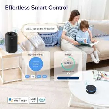 LEVOIT Air Purifier for Home Bedroom, Smart WiFi Alexa Control, Covers up to 916 Sq.Foot, 3 in 1 Filter for Allergies, Pollutants, Smoke, Dust, 24dB Quiet, Core 200S-P, Black