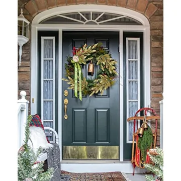 DILATATA 6Pcs Christmas Glitter Leaves Bay Leaves Spray 24" Artificial Gold Bay Leaf Picks Sprays Giltter Stems for Christmas Tree DIY Xmas Wreath Garland Home Decor - Gold