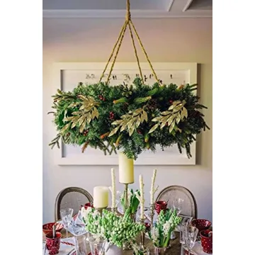 DILATATA 6Pcs Christmas Glitter Leaves Bay Leaves Spray 24" Artificial Gold Bay Leaf Picks Sprays Giltter Stems for Christmas Tree DIY Xmas Wreath Garland Home Decor - Gold