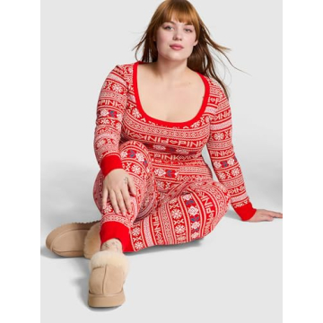 Victoria's Secret PINK Thermal Cropped PJ Set Cozy Comfort