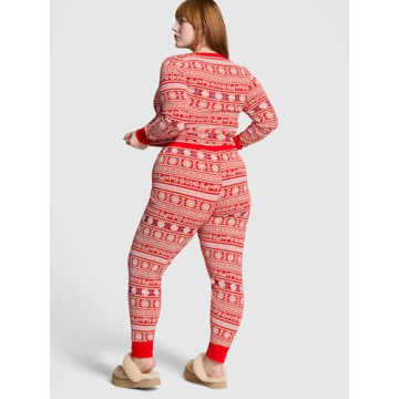 Victoria's Secret PINK Thermal Cropped PJ Set Cozy Comfort