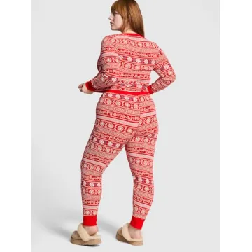 Victoria's Secret PINK Thermal Cropped PJ Set Cozy Comfort