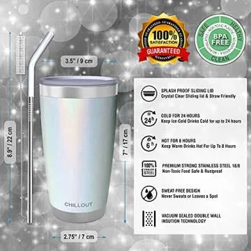 CHILLOUT LIFE 20 oz Insulated Stainless Steel Tumbler