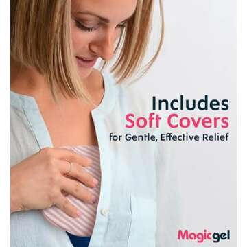 Magic Gel Luxury Breast Therapy Pack | Nipple Pads Breast Feeding Essentials for New Moms | Includes 2X Breast Ice Packs (Hot or Cold) for Breastfeeding or Breast Augmentation Post Surgery Pain Relief