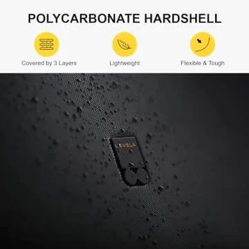 LEVEL8 Hard Shell Carry on Luggage Airline Approved, Carry on Suitcases with Wheels, Lightweight Luminous Textured Travel Luggage, Tsa Approved, 20 Inch Small Carry-On, Black