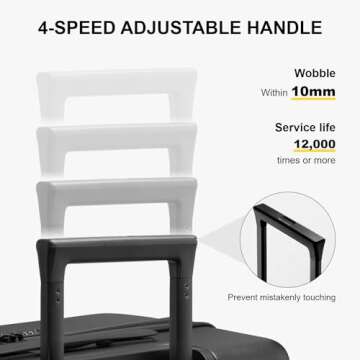 LEVEL8 Hard Shell Carry on Luggage Airline Approved, Carry on Suitcases with Wheels, Lightweight Luminous Textured Travel Luggage, Tsa Approved, 20 Inch Small Carry-On, Black