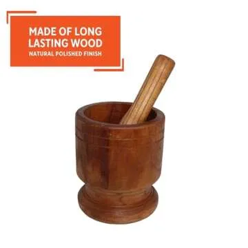 IMUSA Wood Mortar & Pestle, Jumbo