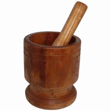 IMUSA Wood Mortar & Pestle, Jumbo