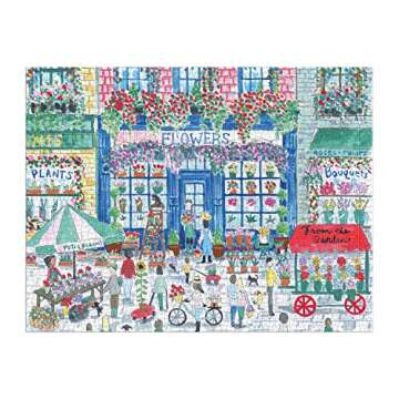 Galison Michael Storrings Market in Bloom – 2000 Piece Puzzle Fun and Challenging Activity with Br...