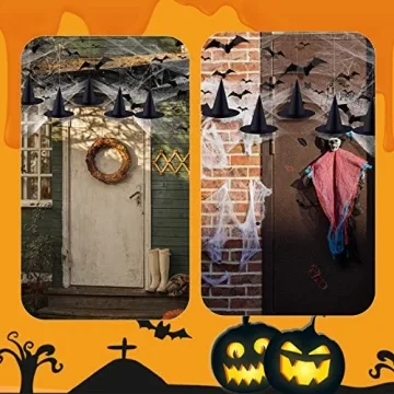Halloween Witch Hats - Complete Decoration Set for Parties
