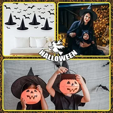 Halloween Witch Hats - Complete Decoration Set for Parties