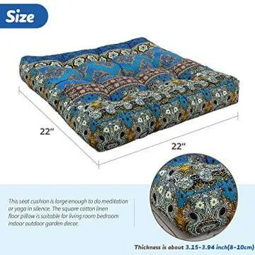 HIGOGOGO Bohemian Floor Cushion for Meditation & Relaxation