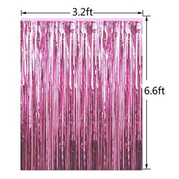 Light Pink Tinsel Foil Fringe Curtains for Parties