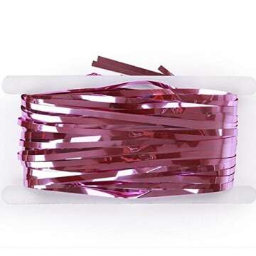 Light Pink Tinsel Foil Fringe Curtains for Parties